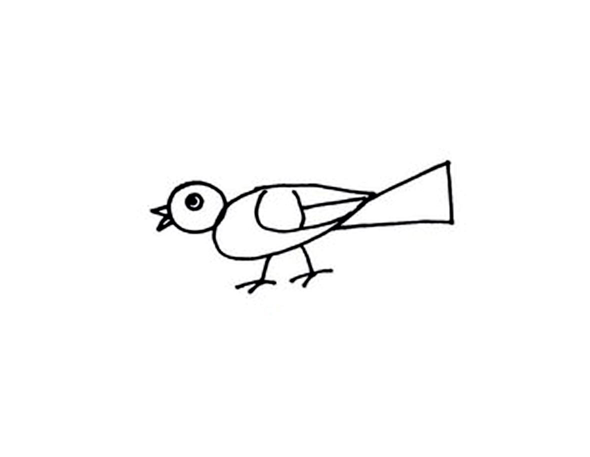 Cách vẽ con chim đơn giản -